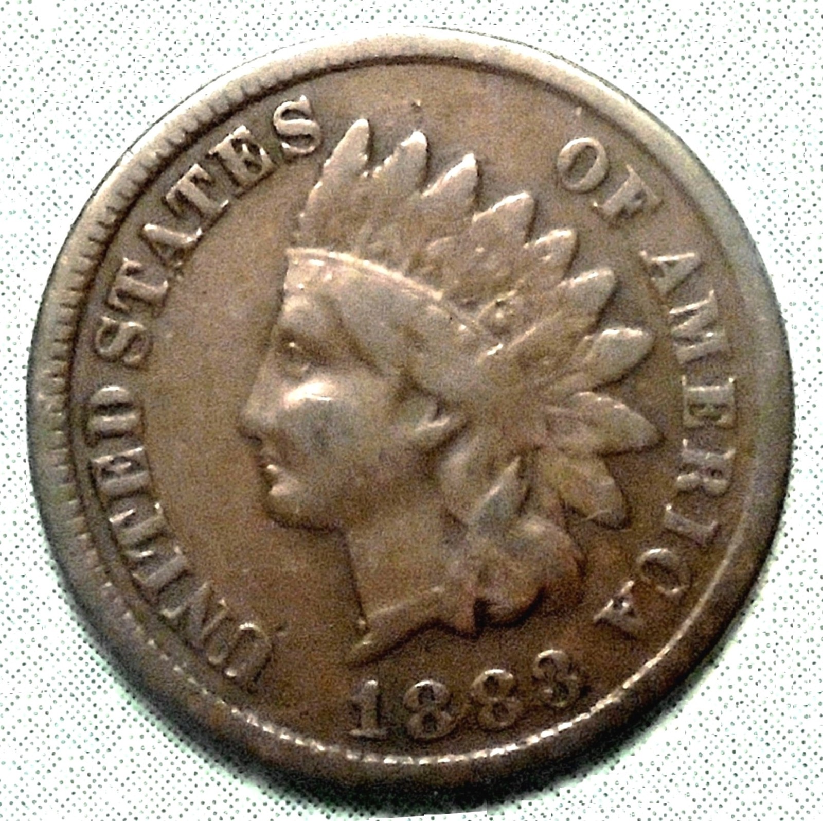 1883 Indian Head Cent F FINE Brown LOW 45.6 Million Most of LIBERTY Nice Detail