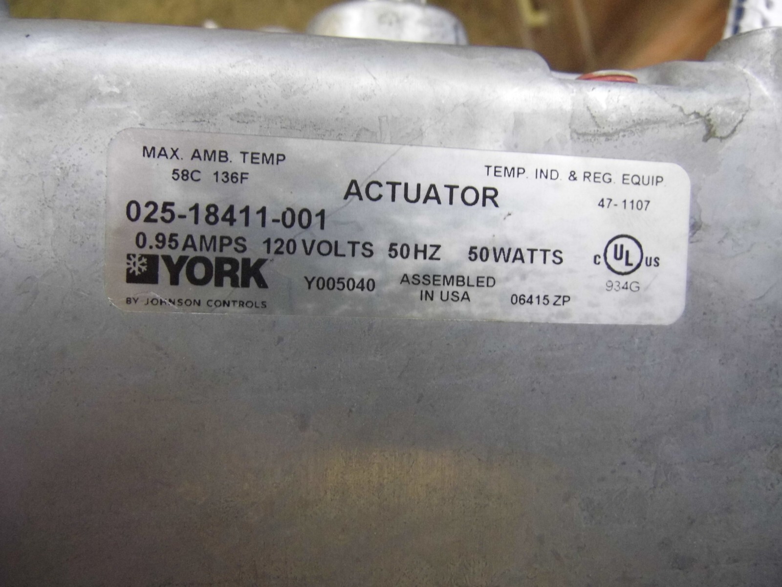 Actuator york 025-18411-001