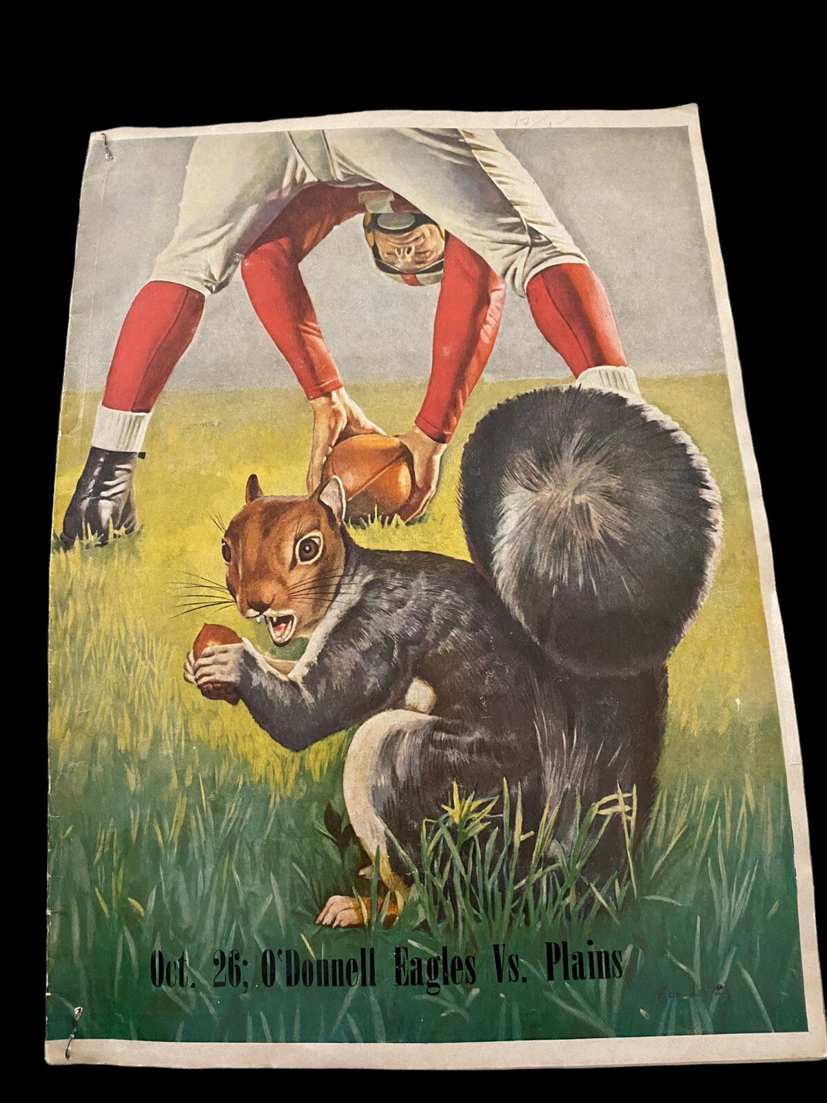 Plains Cowboys O'Donnell Eagles Football Program 1960s Texas Coke Ads Vtg