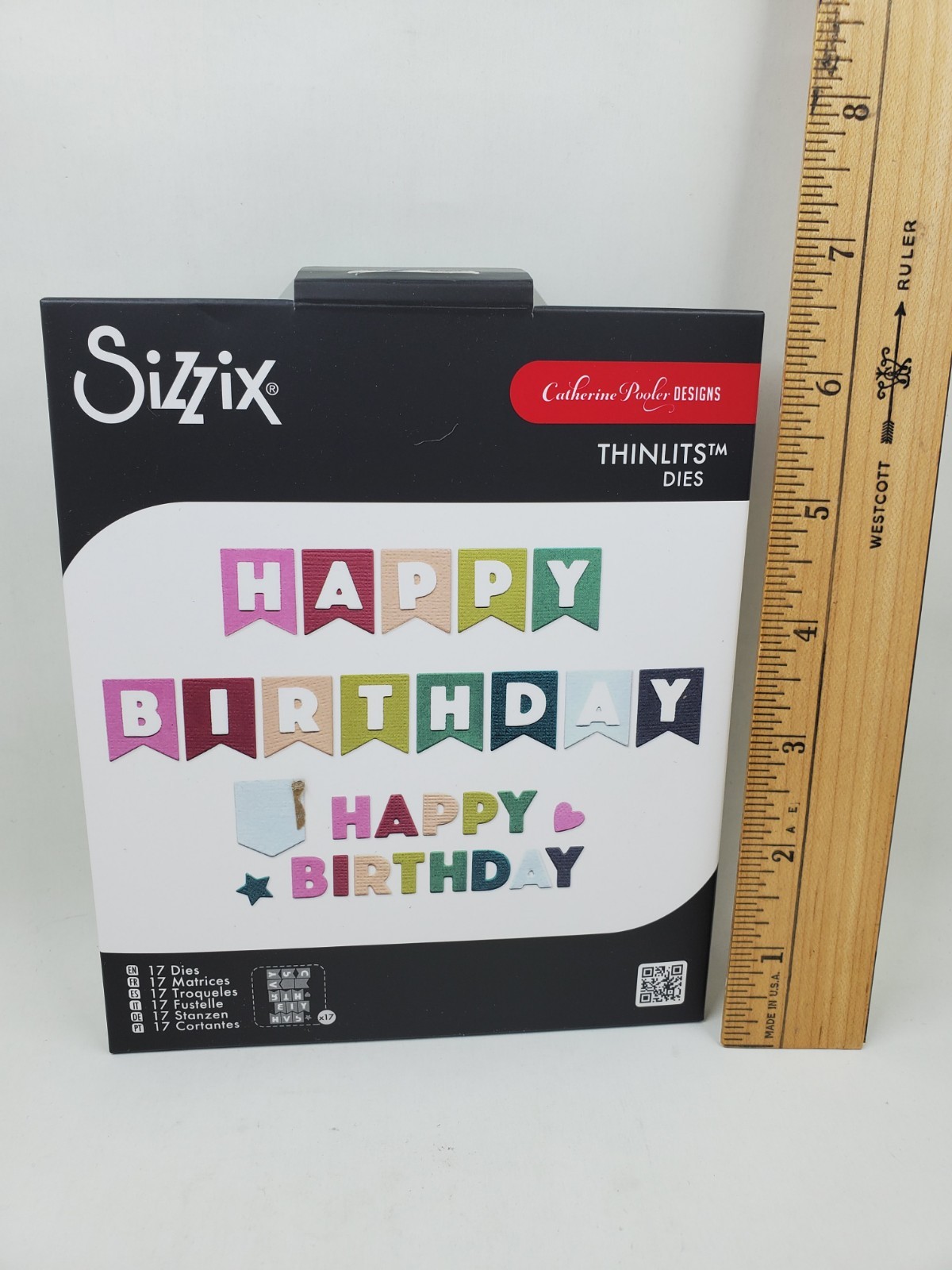 TH3 Sizzix Thinlits 17PC Die Set - Happy Birthday Banner Bunting , 666833