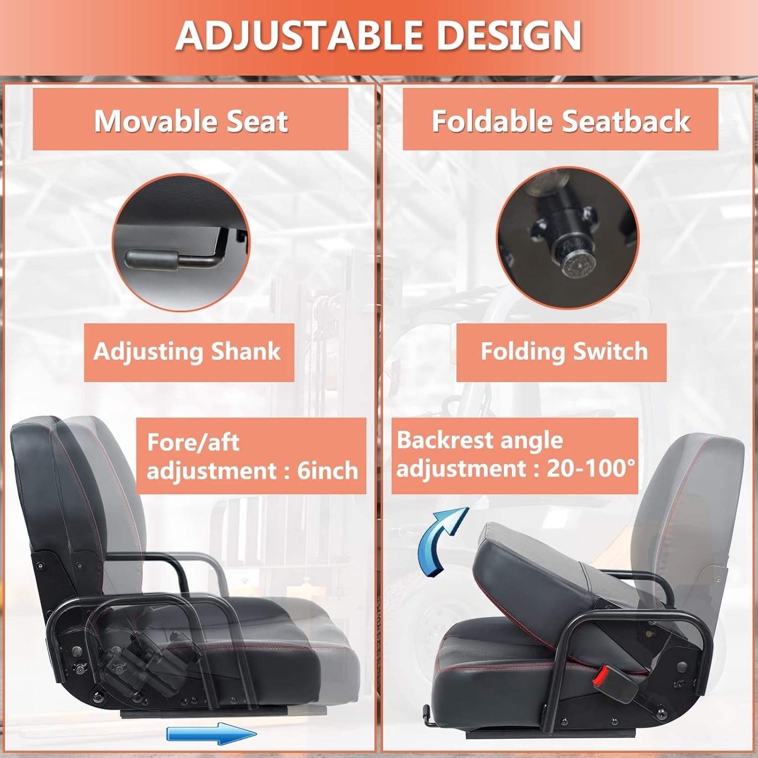 Versatile Adjustable Forklift Chair