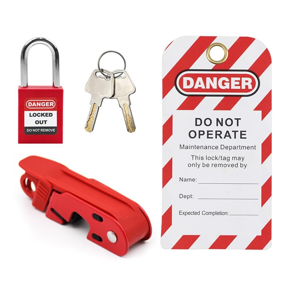 Circuit Breaker Lockout Tagout Kit OSHA 110V-220V With Padlock & Tag
