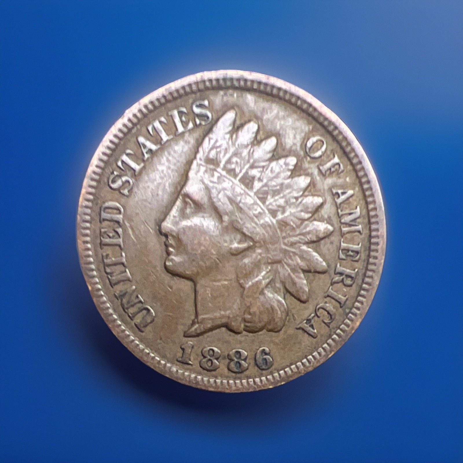 XF 1886 INDIAN HEAD CENT PENNY XF w/ DIAMONDS & FULL LIBERTY Rare Type 2