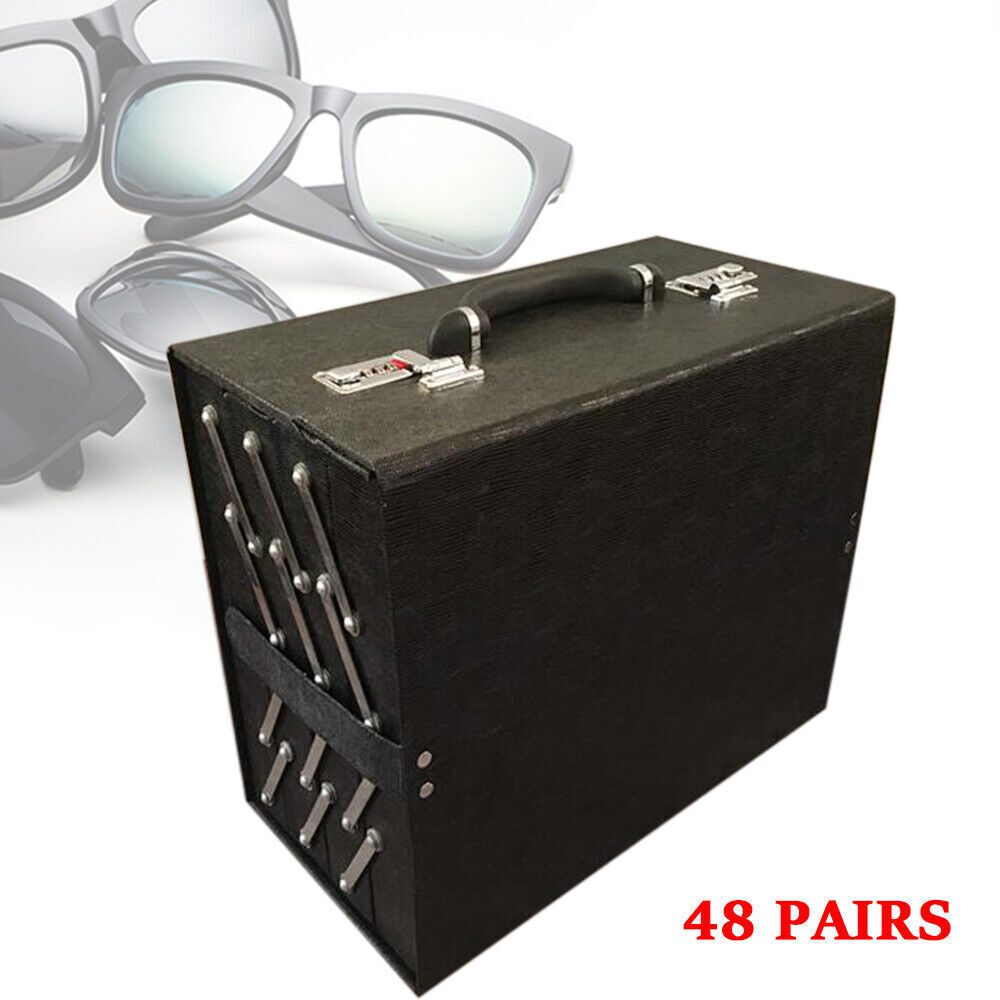48 Pairs Foldable Multicase Sunglass Eyeglasses Suitcase Display Case PU