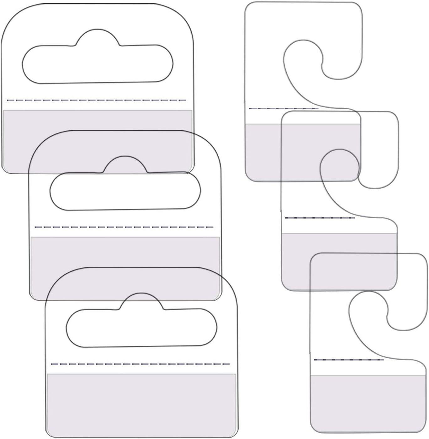 Snowting 120Pcs Self Adhesive Plastic Hang Clear Tabs Hooks Display Card for Sto