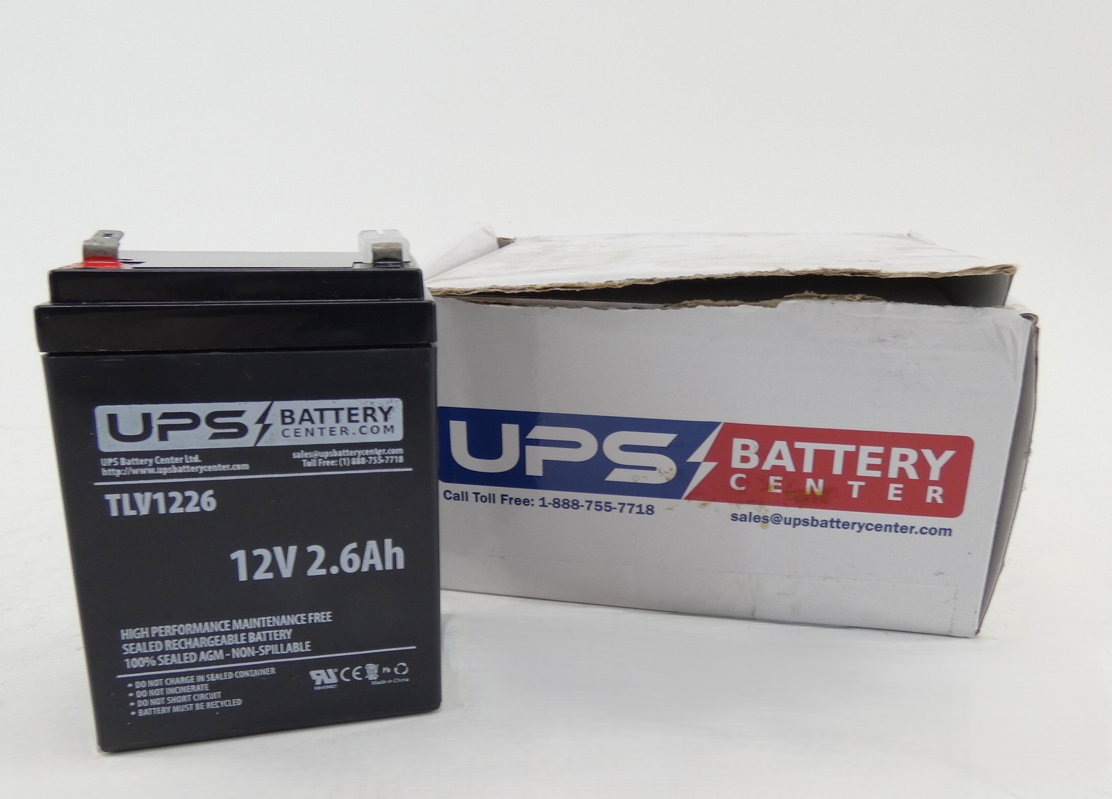 UPS Battery Center TLV1226 Sealed Lead Acid Battery W/ F1 Terminal 12V 2.6Ah ...