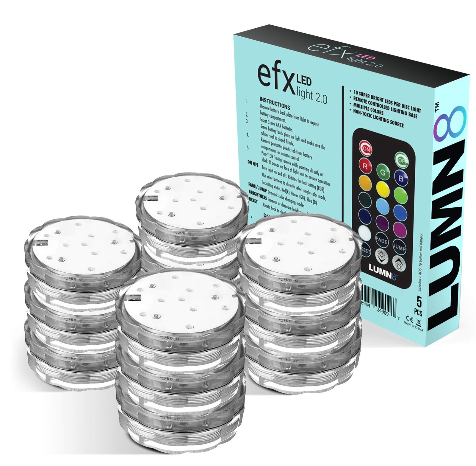 EFX by Boundery - Multicolor Accent Submersible, Waterproof LED Lights - Prem...