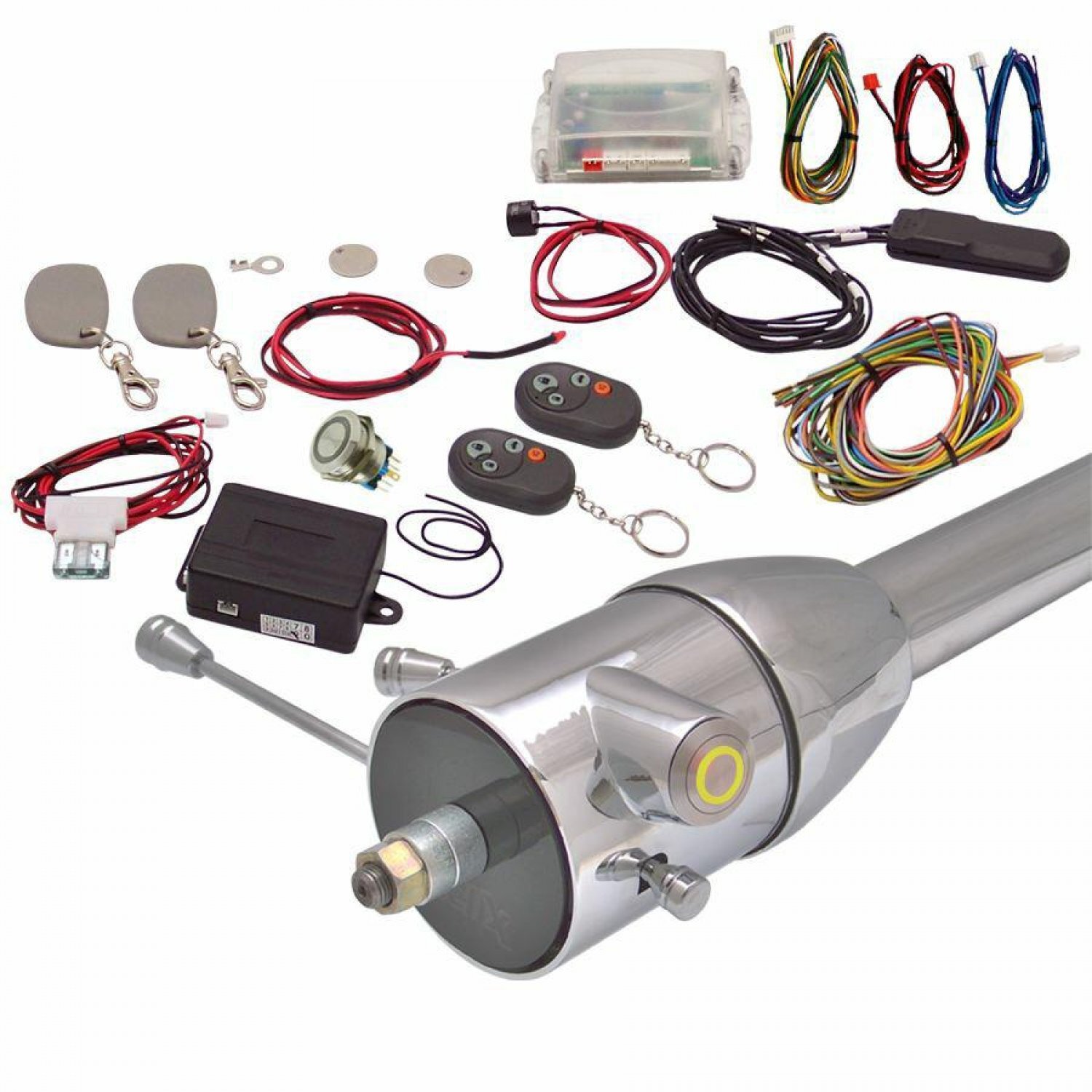 Yellow / Amber One Touch Engine Start Kit with RFID and Remote