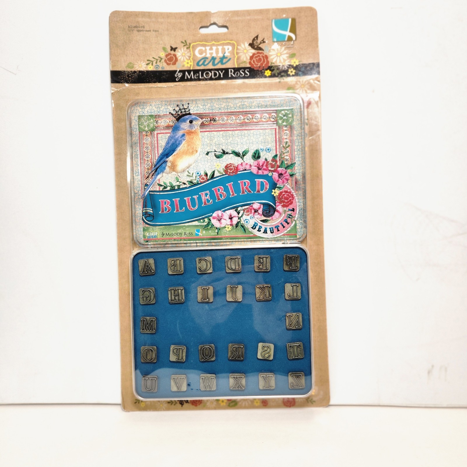 MeLody RoSS Bluebird Chip Art 1/2" Uper Case Font Alphabet Stamping Tool New