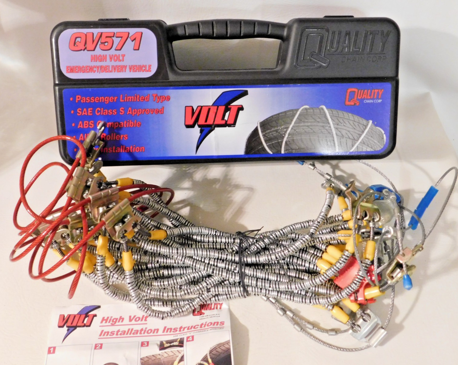 QV571 High VOLT Diagonal Cable Premium Tire Chains - Never Used