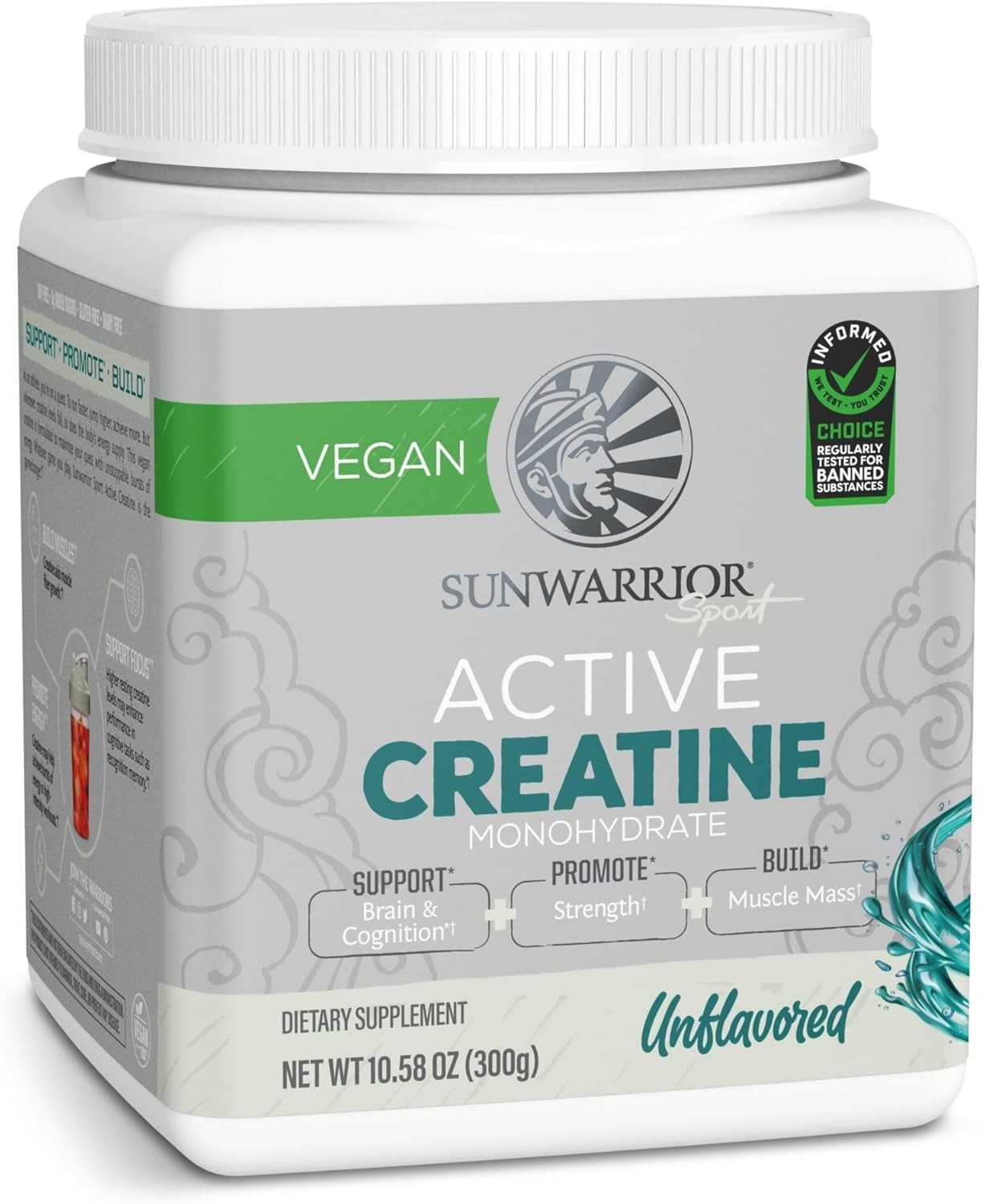 Sunwarrior Active Creatine 10.58Oz 300g Unflavored EXP 17 DEC 2026