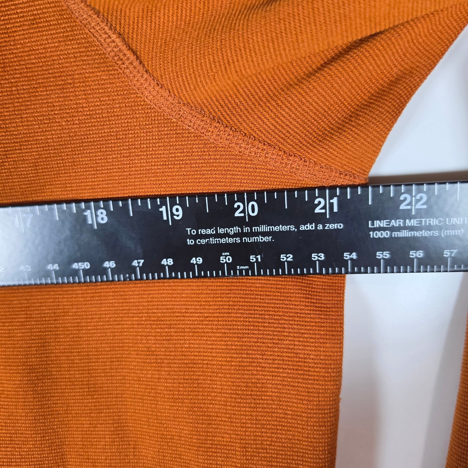 REI Mens Large Quarter Zip Pullover Rust Orange Navy Blue Technical Hiking Shirt