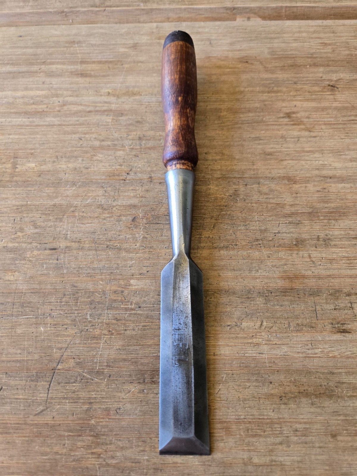 Antique James Swan 1" Wood Chisel  beveled Edge Socket Butt Chisel