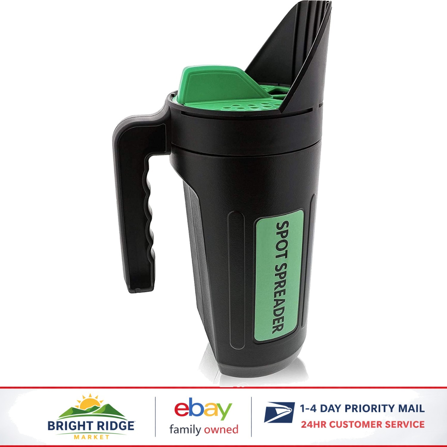 Outdoor Hand Spreader with Adjustable Openings for Salt, Seed, and Fertilizer