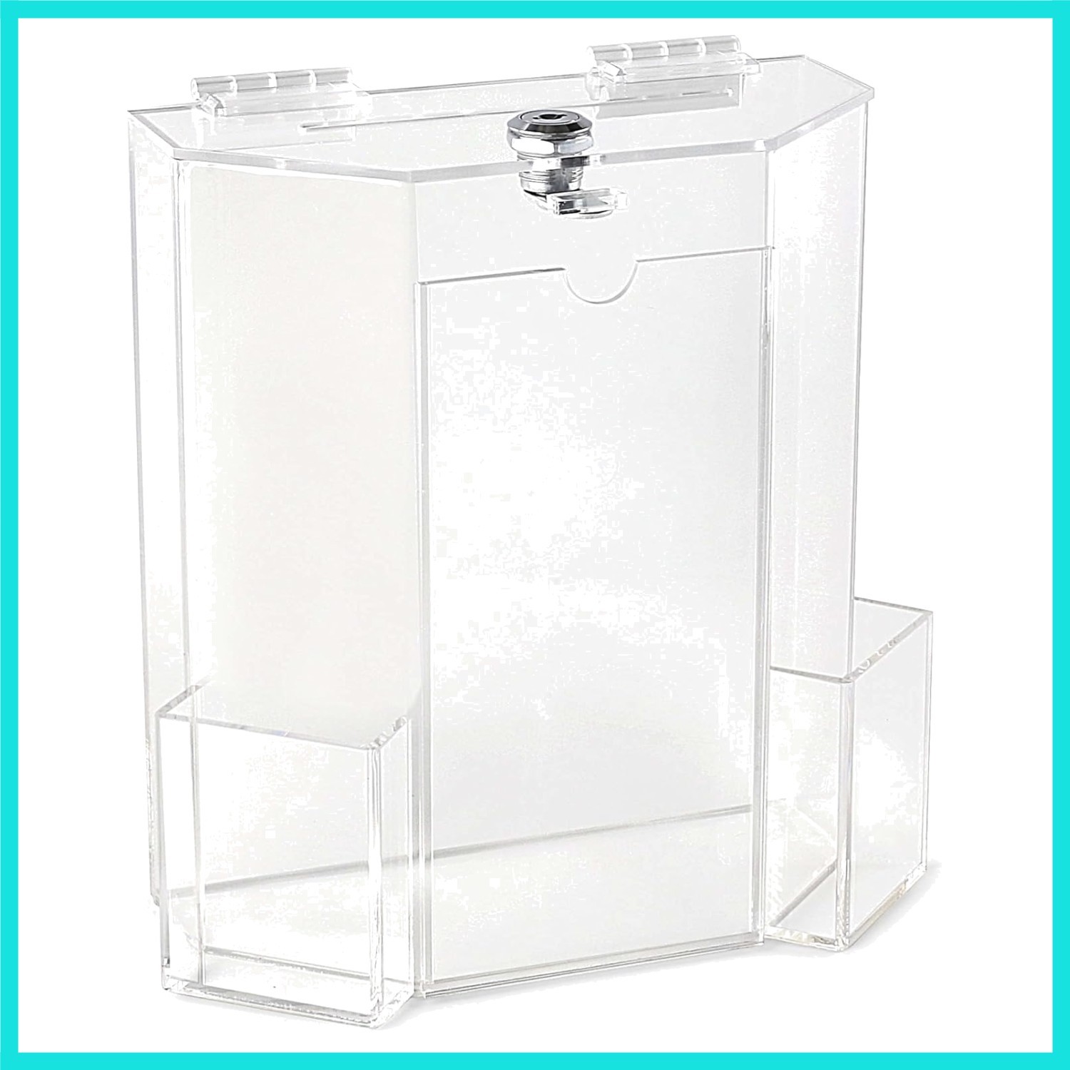 Donation Collection Office Suggestion Acrylic Ballot Box 9 x 8 inch with Disp...