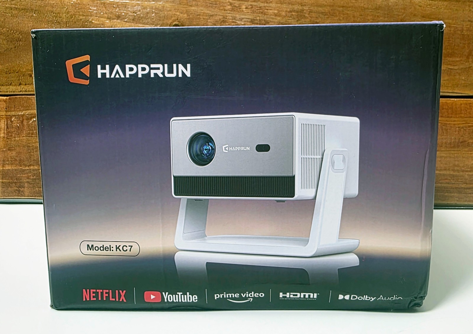 HAPPRUN 1500 ANSI Portable Projector with Built-in Streaming Apps