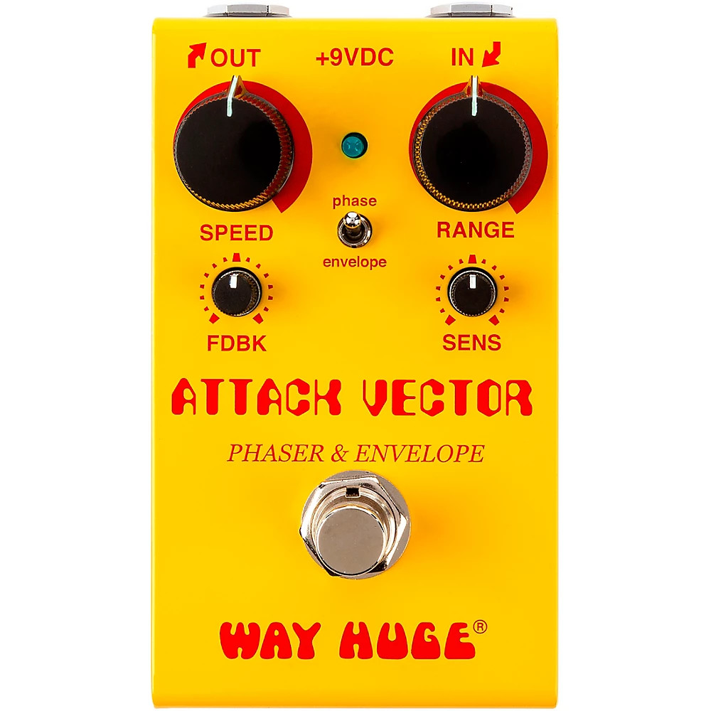Way Huge Electronics Attack Vector Phaser & Envelope Effects Pedal Yellow LN