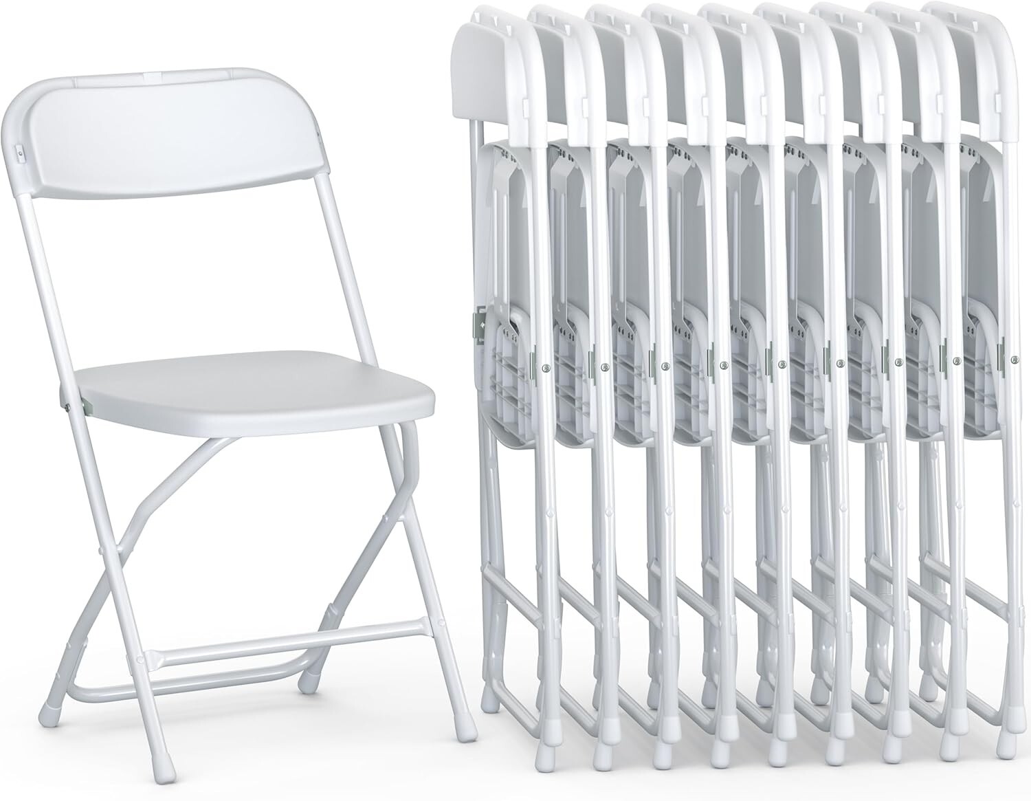 9 Pcs Plastic Folding Chairs Stackable Wedding Party Camping Dining Seats Home