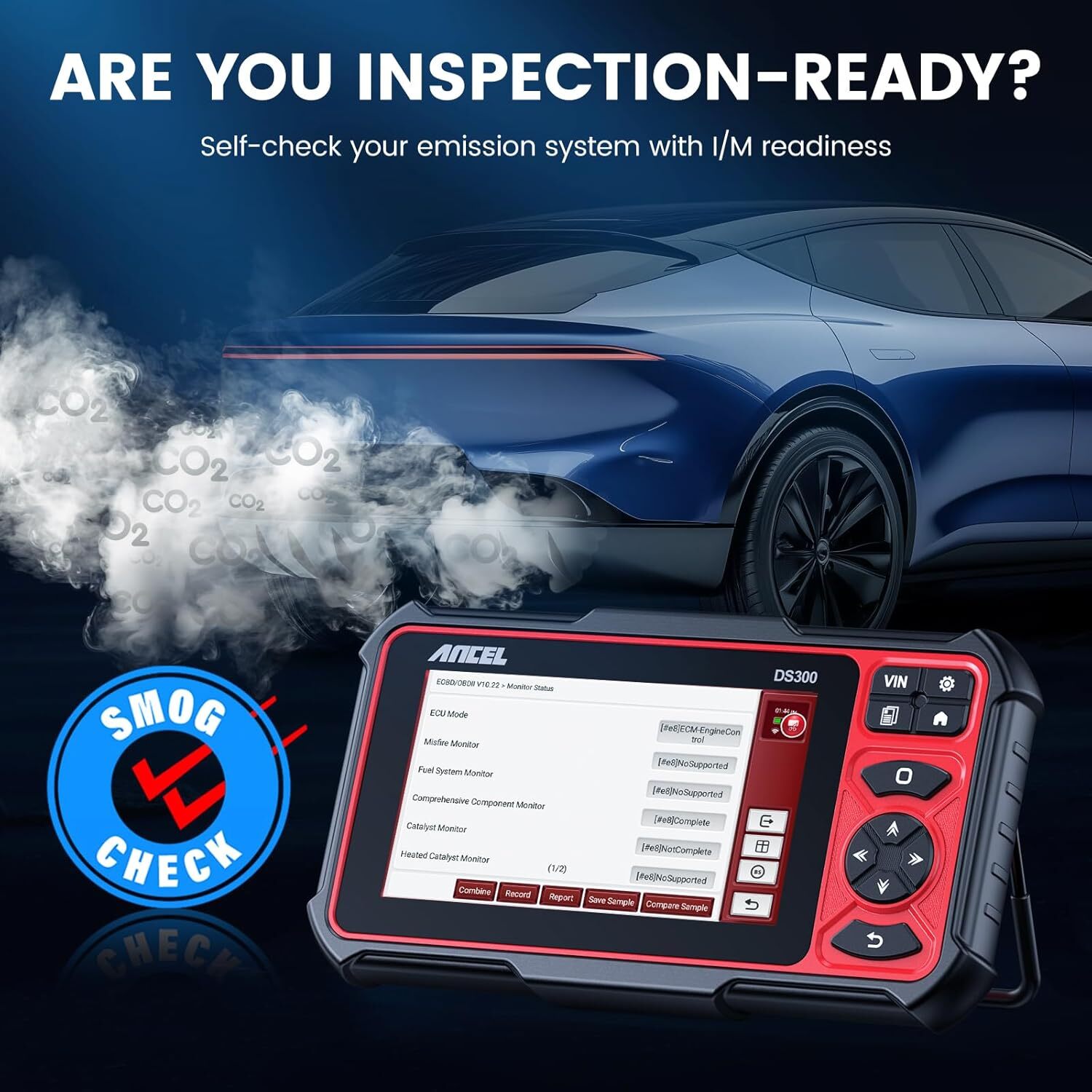 ANCEL DS300 Car All System OBD2 Scanner Bidirectional Diagnostic Tool ECU Coding