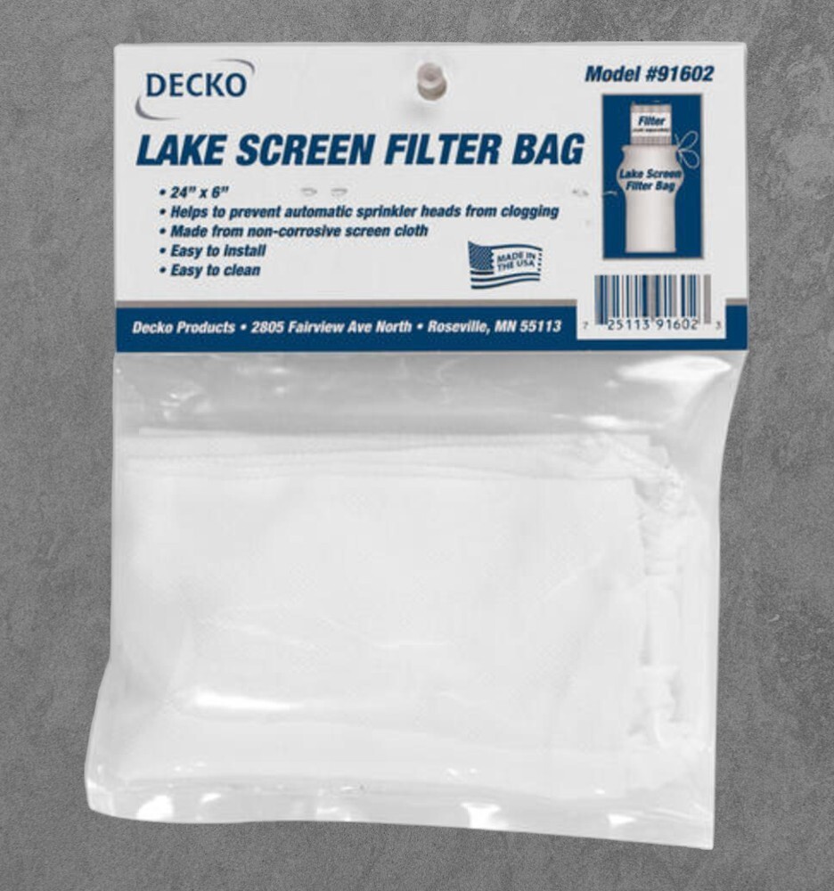24" x 6" Lake Screen Filter Bag, Prevents Sprinkler Head Clogging Non Corrosive