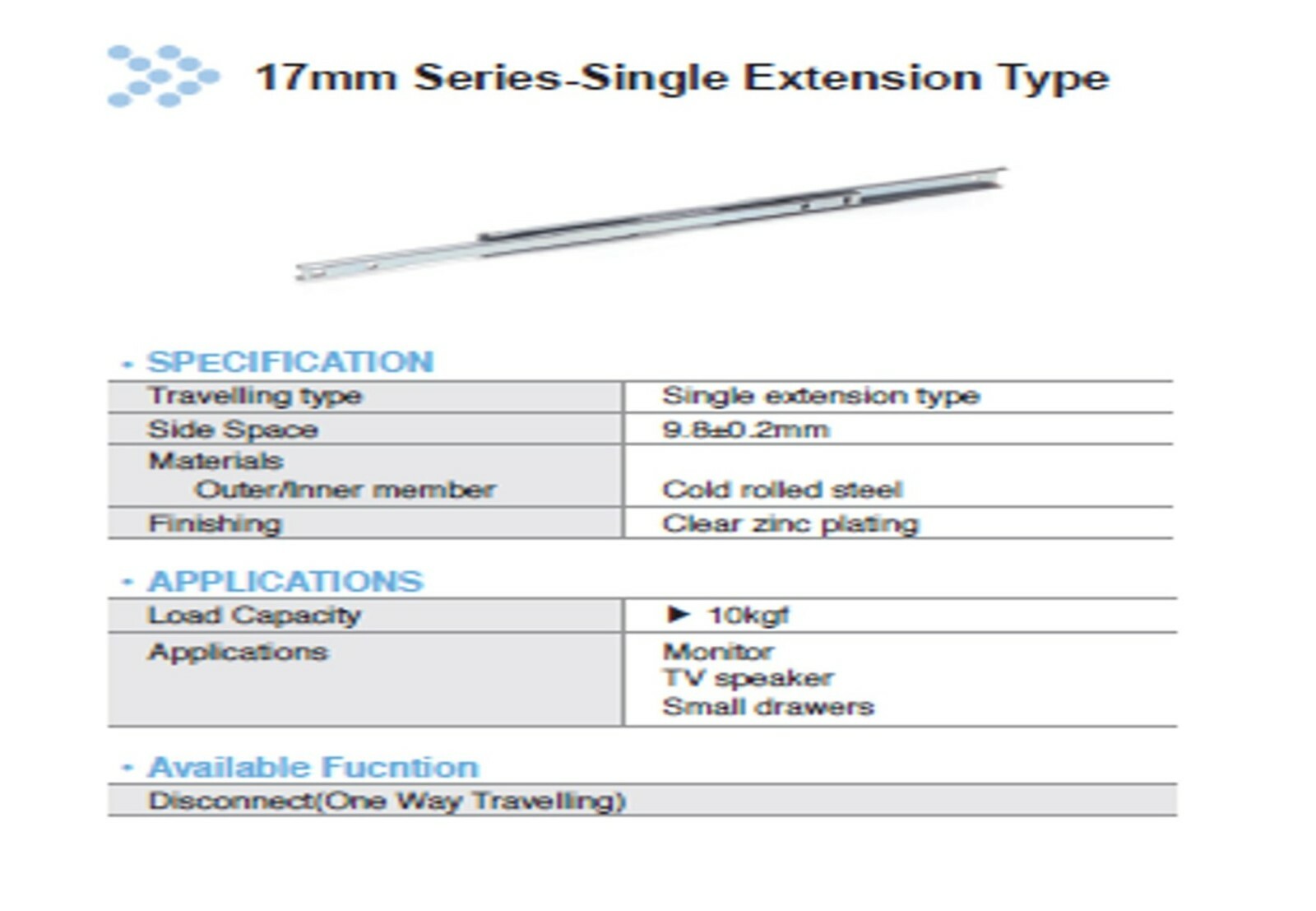 Segos - 17mm Ball Bearing Slide
