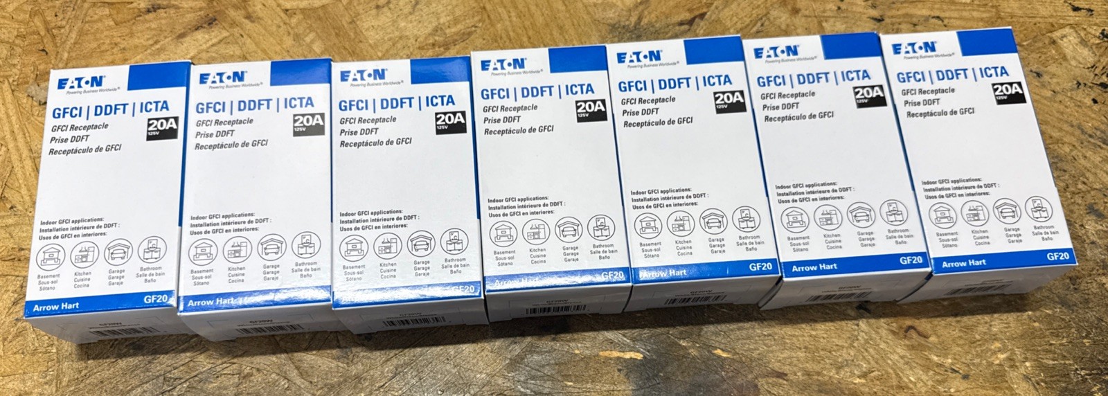 LOT OF 7 Eaton GF20B  20 Amp 125v GFCI Receptacle NEW FREE SHIPPING