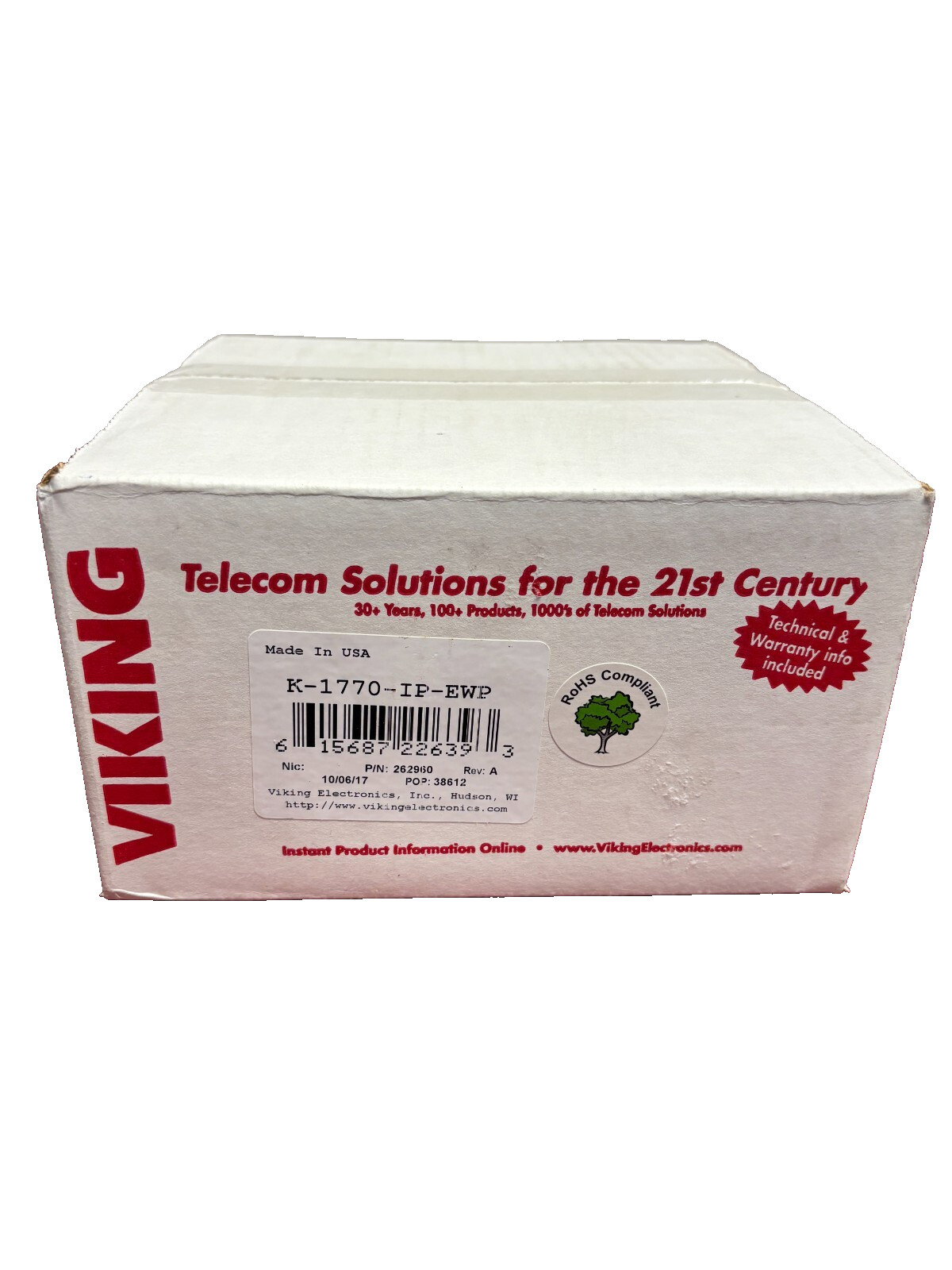 Viking K-1770-IP-EWP, VoIP Entry Phone System EWP Outdoor Stainless Steel - NEW!