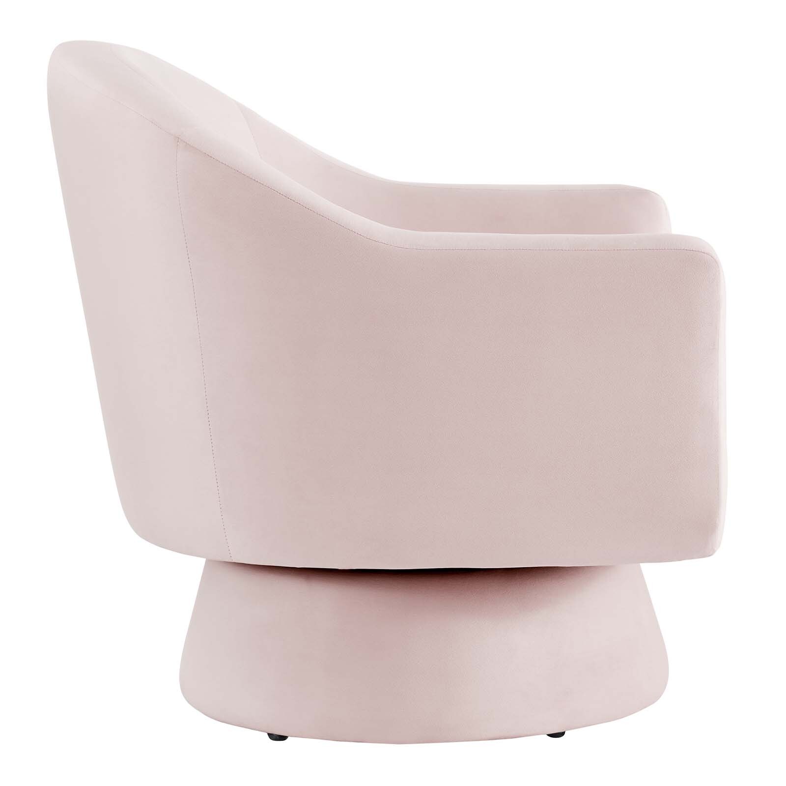 Modway Astral Performance Velvet Accent Swivel Chair in Pink