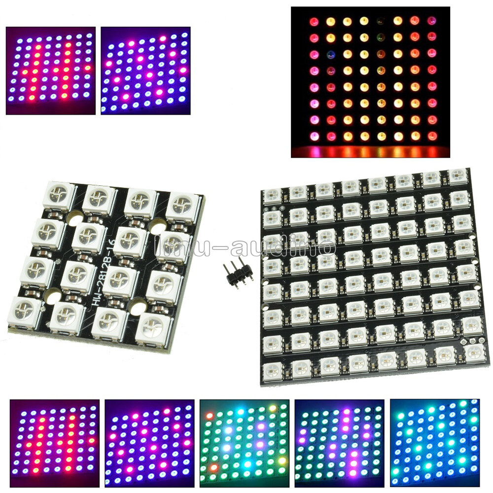4/16/40/64Bit WS2812 Matrix LED 5050 RGB Full Color Driver Board For Arduino