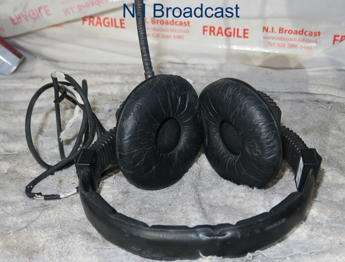 Riedel intercom headset with microphone sold as shown with cable cover off a bi