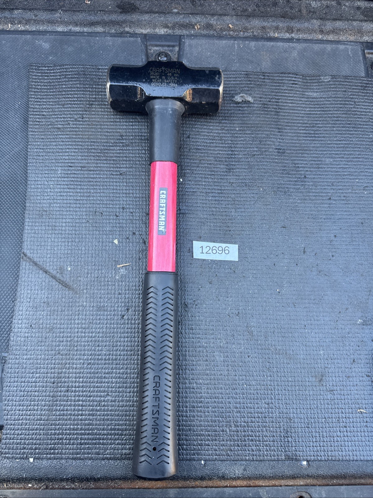 Sears Craftsman USA Huge 48oz Sledge Hammer 38261 Rd Fiberglass Black Head 15.5”