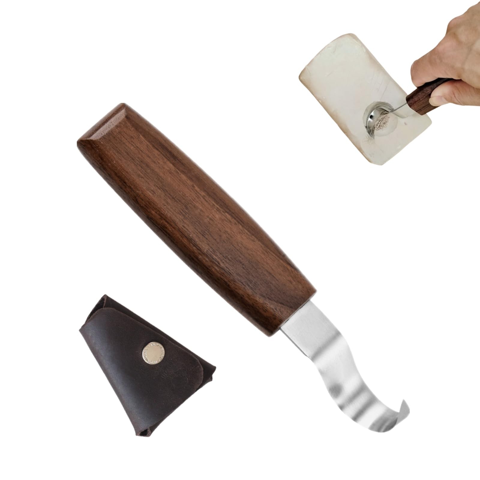 Hook Knife Professional Wood Carving Knife Spoon Carving Tools with Leather S...