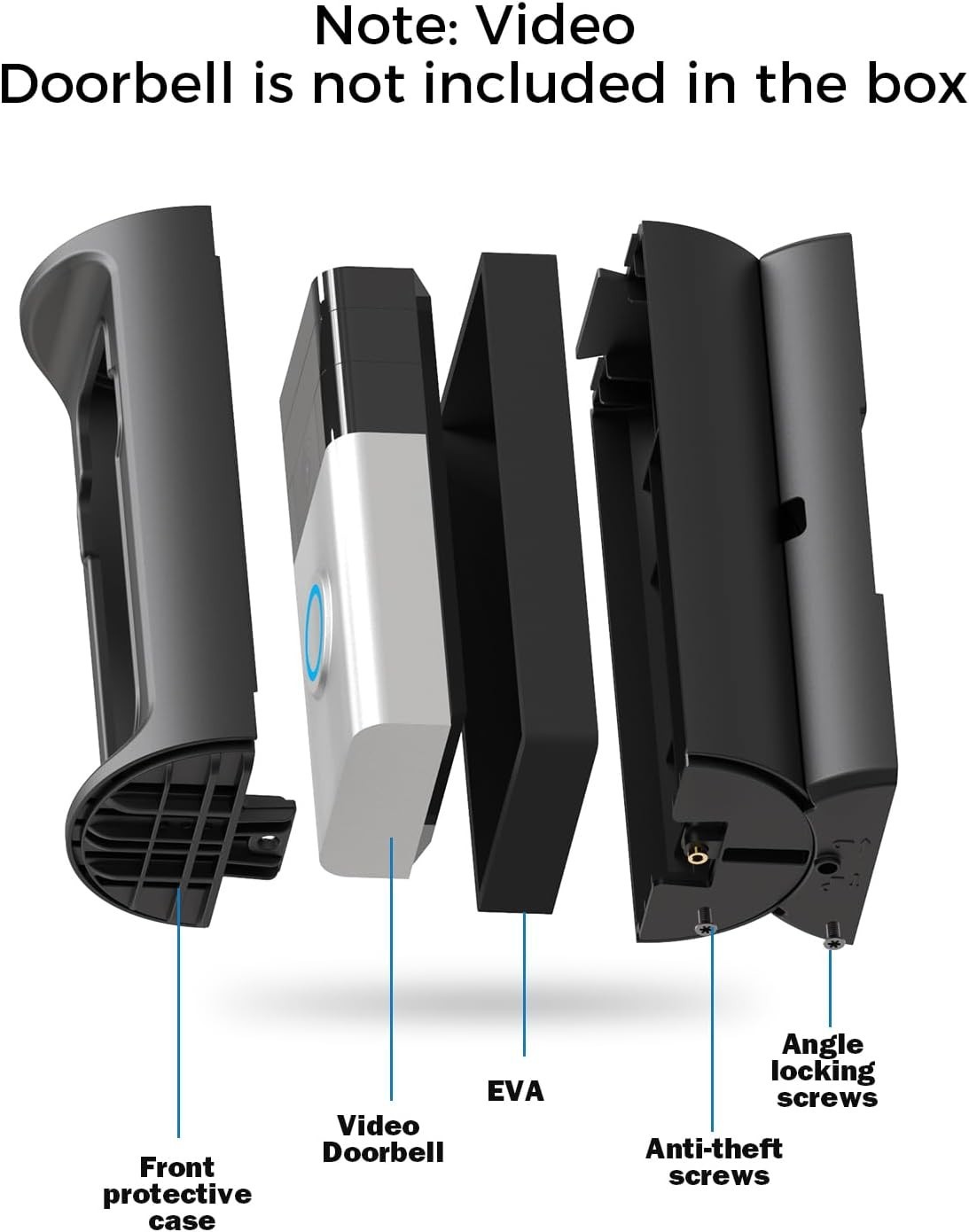 Sleek Weatherproof 360° Adjustable Doorbell Mount - Compatible with Ring Models