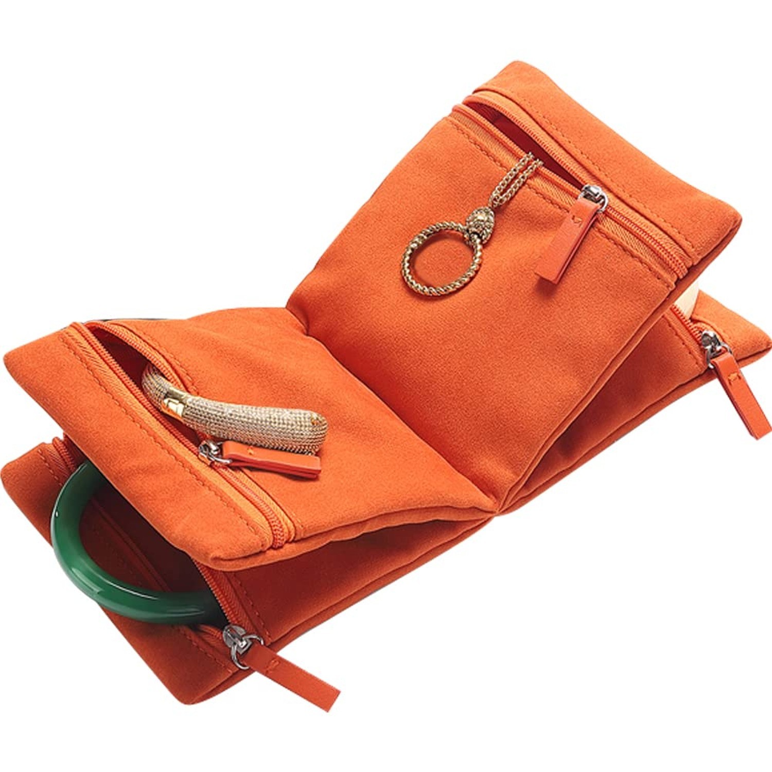 Jewelry Organizer Bag with Zipper - Women Jewelry Organizer Foldable Jewelry ...