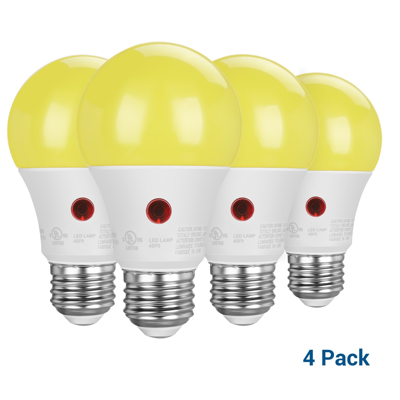 DEWENWILS 4-Pack A19 Light Sensor LED Light Bulbs LED Security Bulbs for Porch