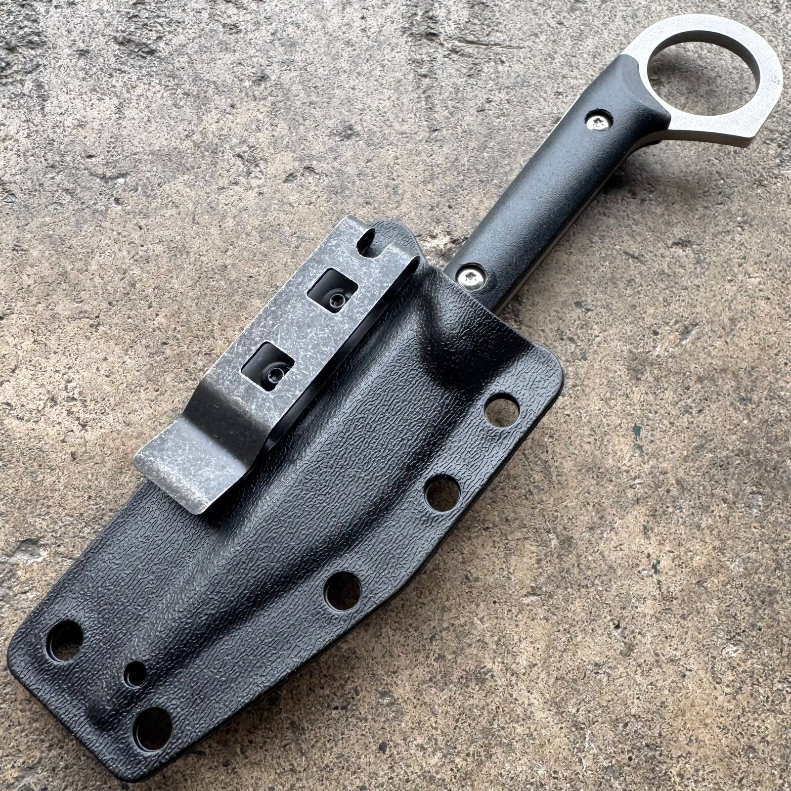 7.5" Silver Tactical Combat Survival Fixed Blade Karambit Knife w/ Sheath