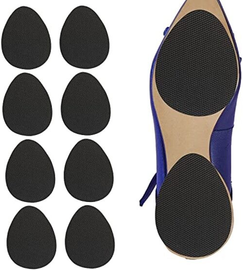 Non Slip Shoe Pads, Shoe Sole Protectors, Anti Slip Shoe Grips Black - 4 Pairs