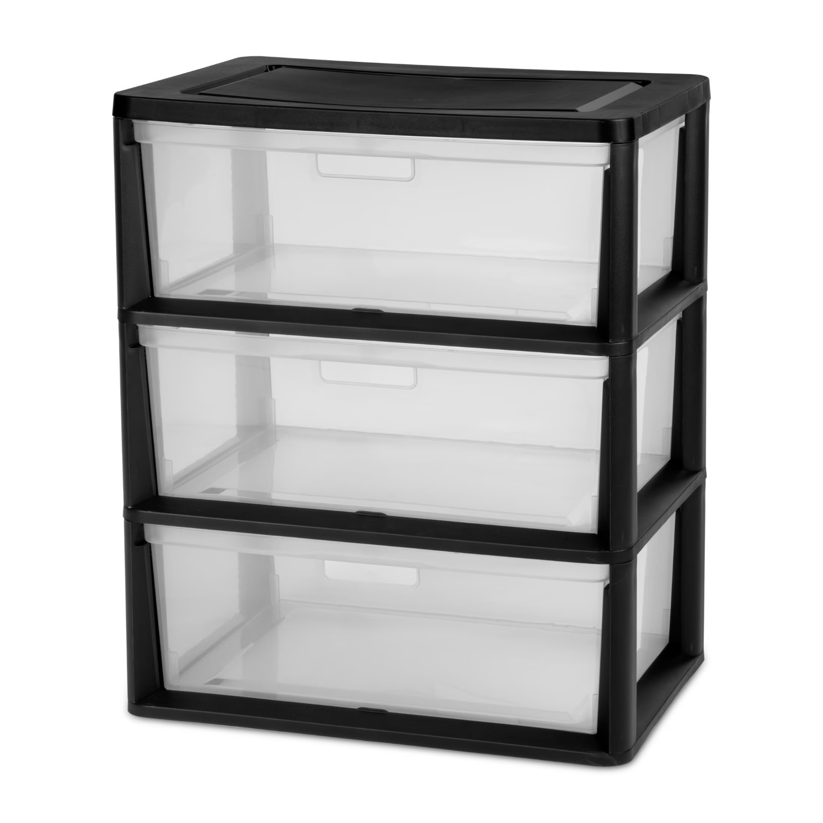 (2 pack) Sterilite Wide 3 Drawer Tower, Plastic Storage Organizer with Removable