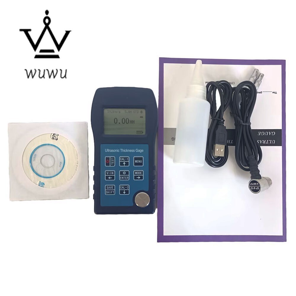 Ultrasonic Thickness Tester Gauge Meter with 0.3~200mm(glass) 0.65~500mm(steel)