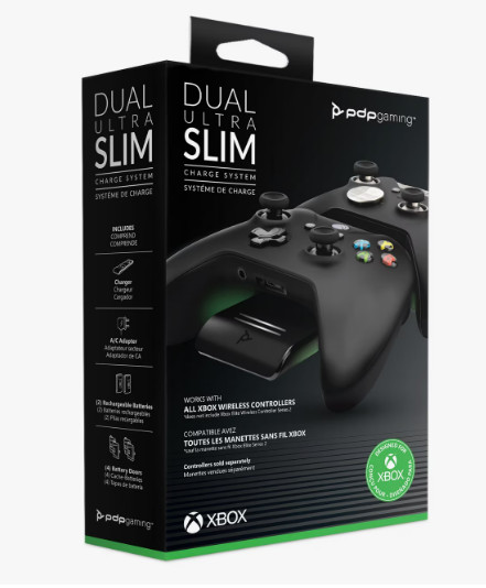 PDP Gaming Dual Ultra Slim Charge System for Xbox Controllers **OPEN BOX NEW**