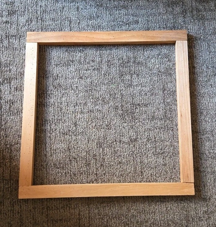 Punch Needlework Cross Stitch Frame Vintage Wood 18" X 18" Slides Together