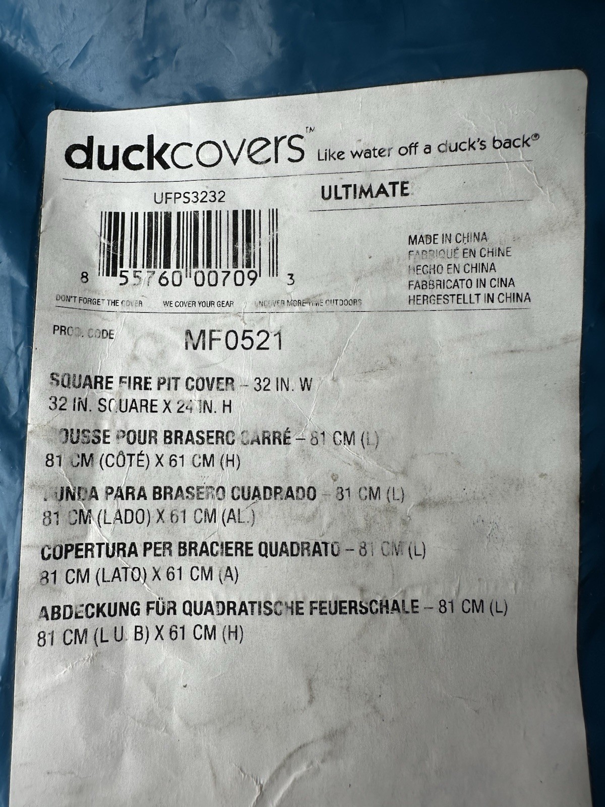 UFPS3232 Duck Covers Ultimate 32 in. Square Fire Pit Cover