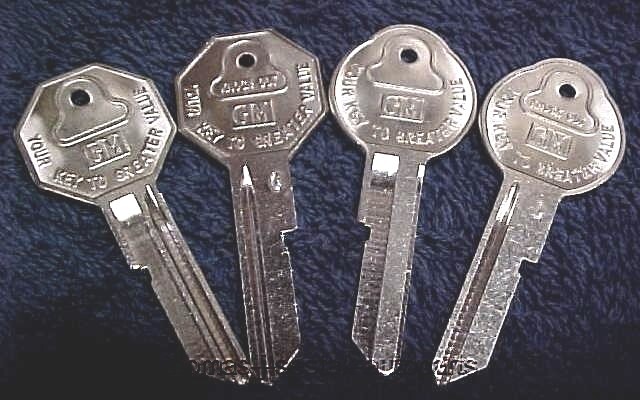 (4) New Key Blanks With GM Logo Fit All 1968 GM Oldsmobile & Cutlass