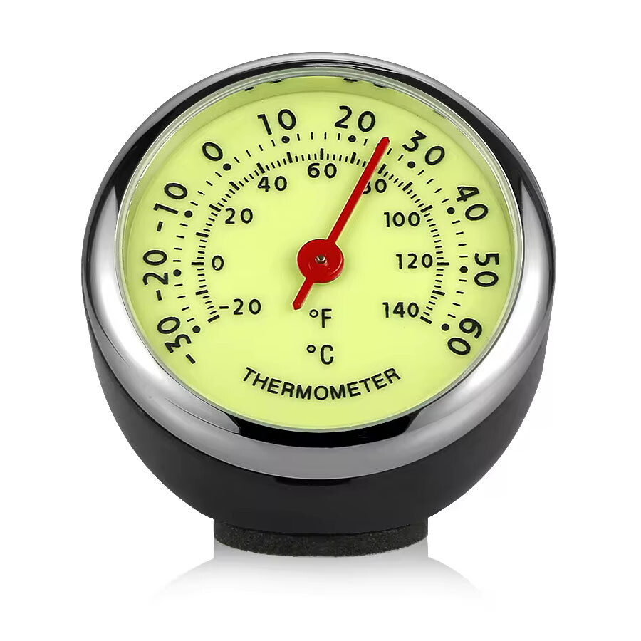 Upgraded Luminous Car Thermometer Temperature Gauge Dashboard Clock ℃ ℉ Adhesive