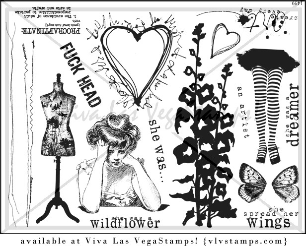 Unmounted Rubber Stamp Plate, Unmounted/Uncut Pink Rubber Stamps