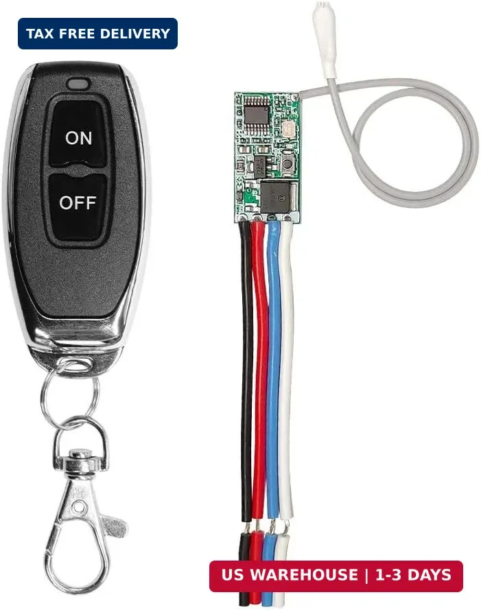 Mini Wireless Remote Control Switch DC 12V 24V 1 Channel RF Relay Latched Switch