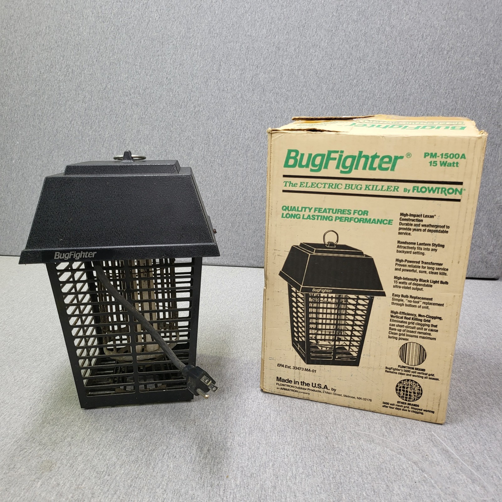 Flowtron Bug Fighter - Electric Bug/ Mosquito Killer 1/2 Acre 15 Watts PM-1500