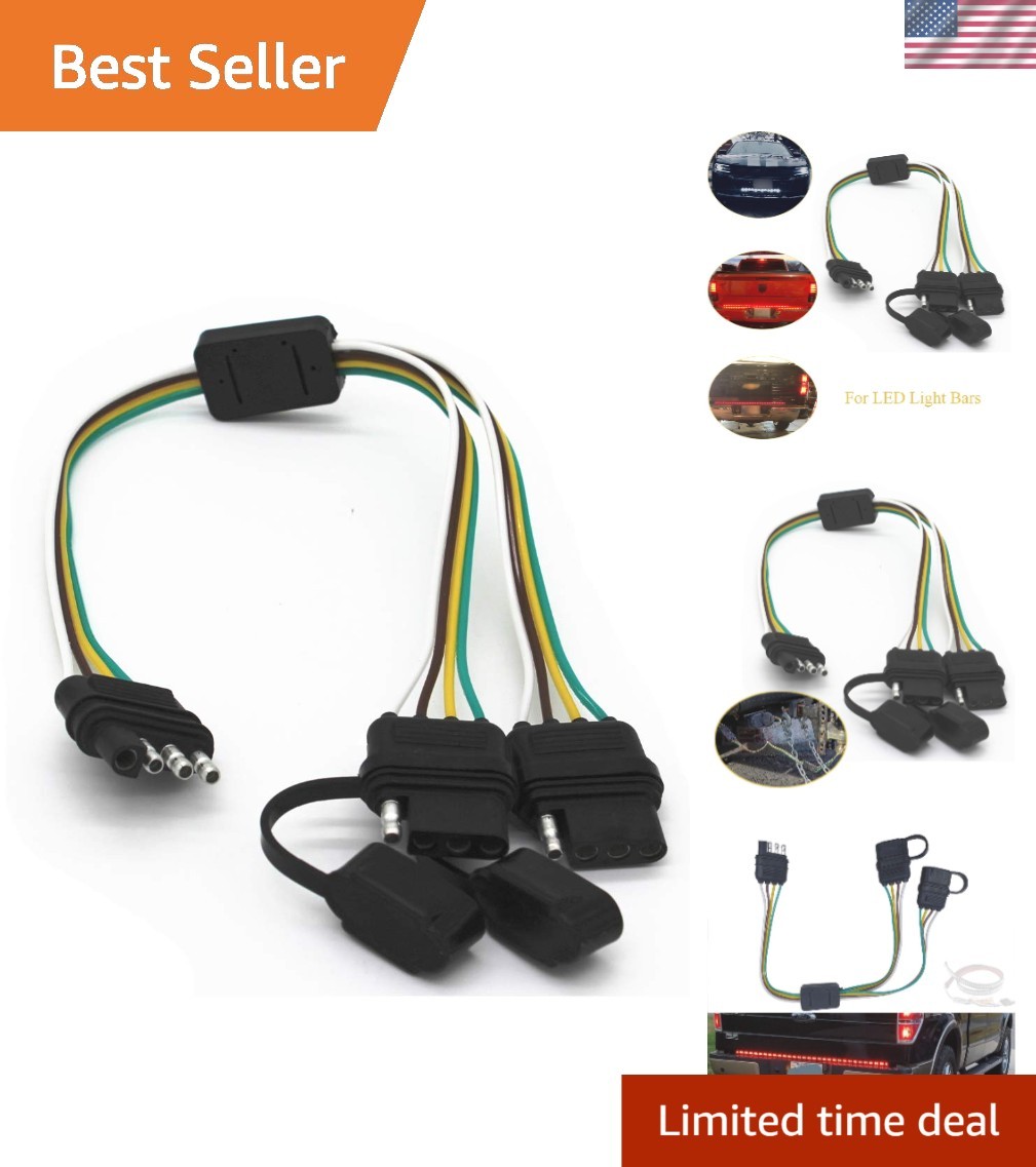 Heavy-Duty 4-Way Y-Splitter Connector for Multi-Light Trailer Applications