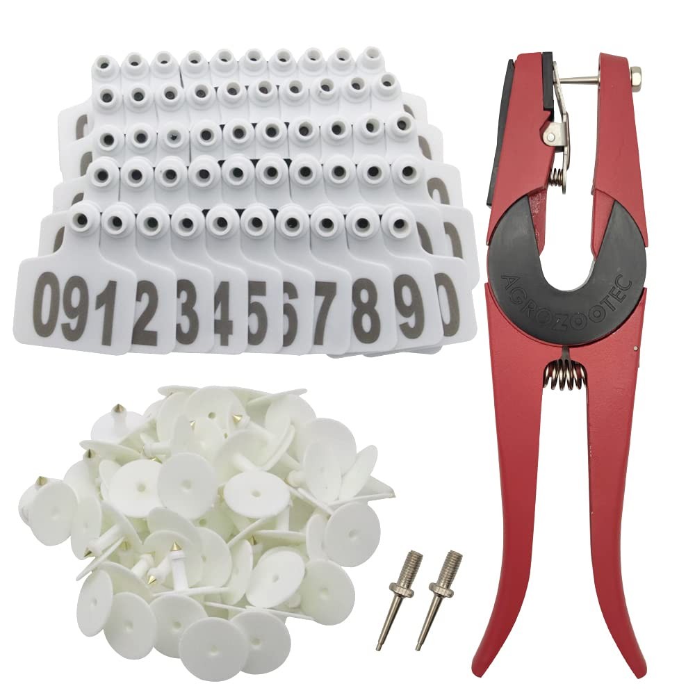 Cattle Ear Tags 001100 Number Plastic Livestock Animal Tag for Cows Ear Tag A...