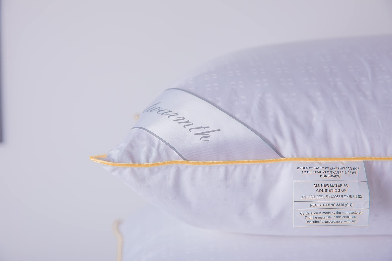 Goose Down Feather Soft Pillows Queen Size One Pack 100% Cotton Supportive Co